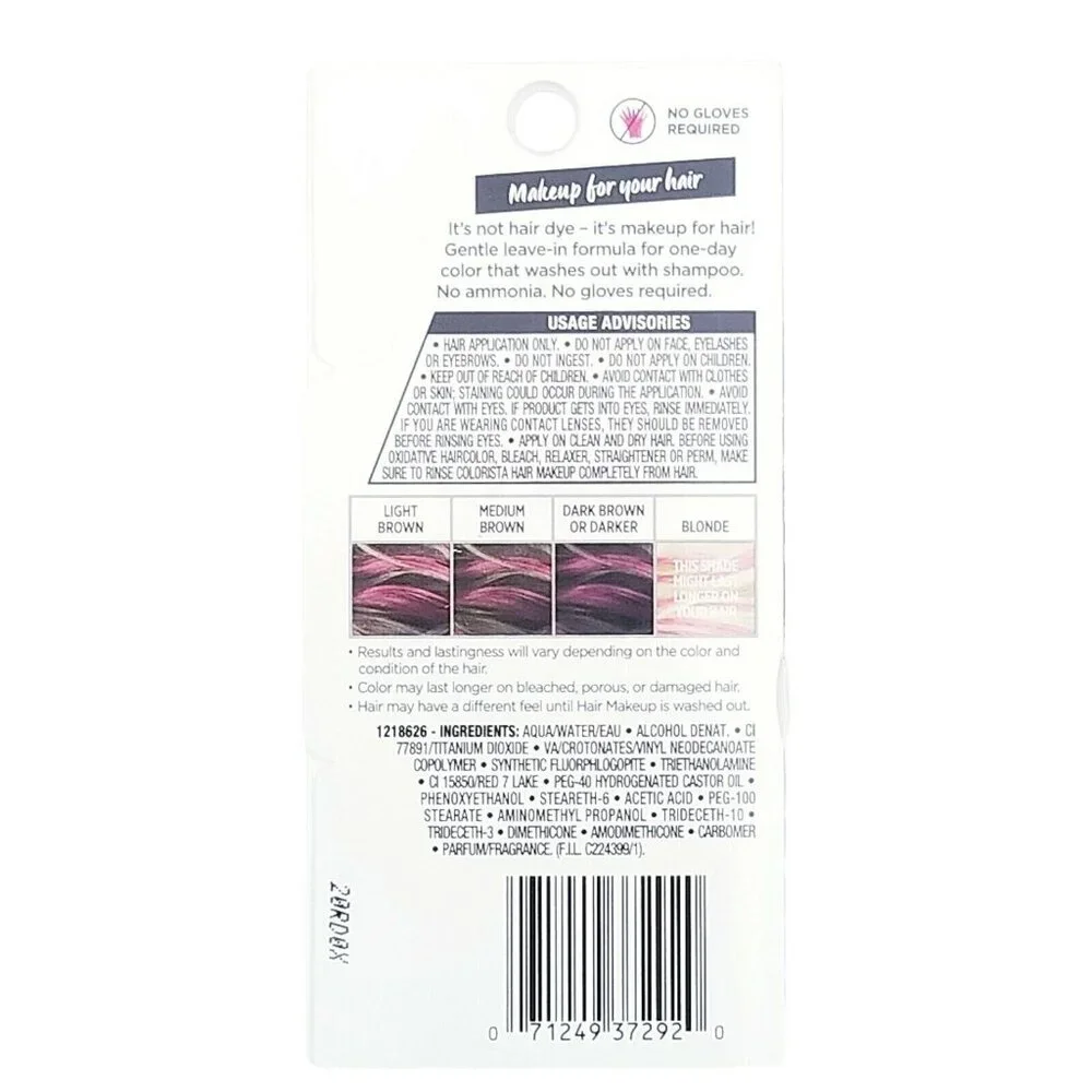 6X L'Oreal Paris Colorista Hair Makeup, 1‎ Day Color for Brunettes & Black Hair